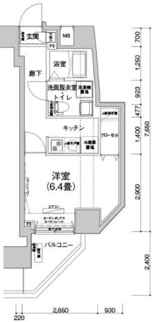 アイル プレミアム文京六義園(1K/6階)の間取り写真
