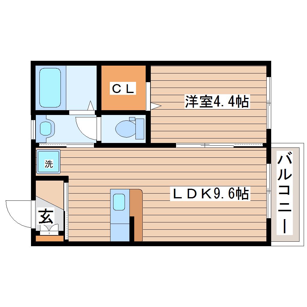 クレストIII(1LDK/1階)の間取り写真
