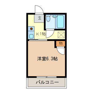 ベルメゾン 910141(1K/2階)の間取り写真