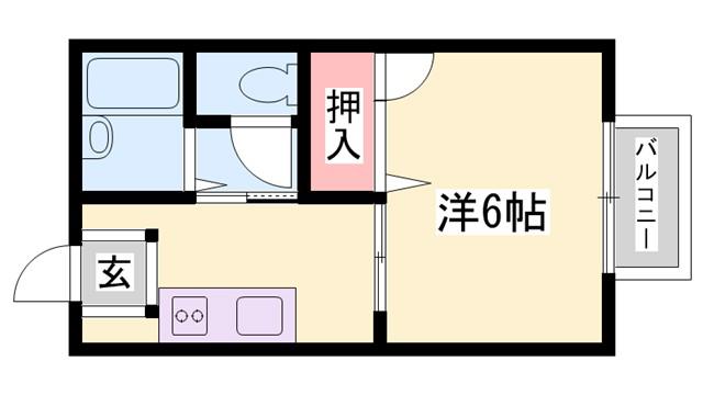 カーサエスクレア A棟(1K/2階)の間取り写真
