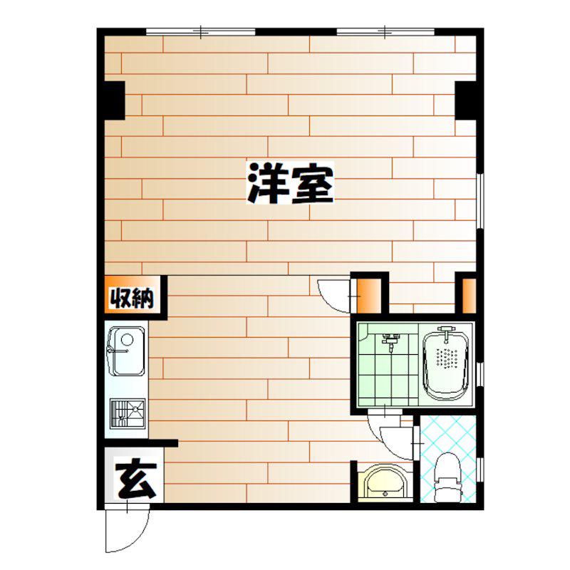 大門ビル(1DK/6階)の間取り写真