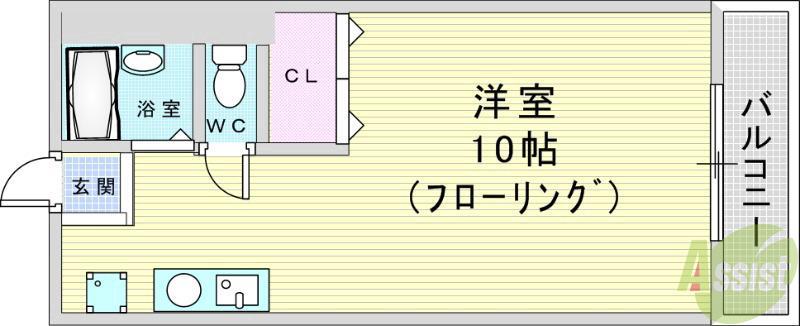 サンビレッジ神田(ワンルーム/3階)の間取り写真