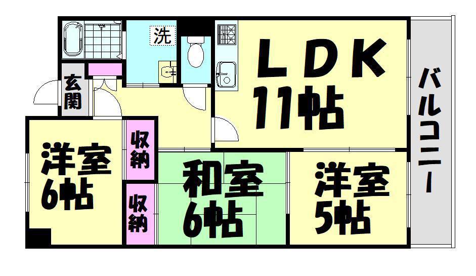 エテルノ21(3LDK/1階)の間取り写真