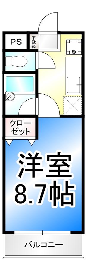 ブラウンヒルズ2番館(1K/2階)の間取り写真