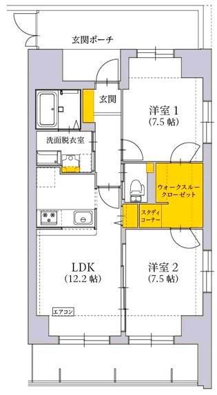 グラン ドガリーゼ(2LDK/9階)の間取り写真