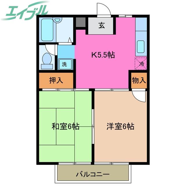 シティハイツ後藤(2K/2階)の間取り写真