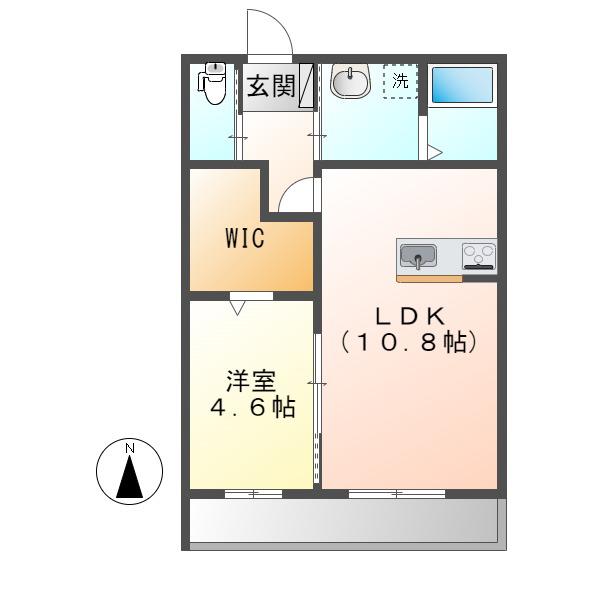 ひまわりG(1LDK/1階)の間取り写真