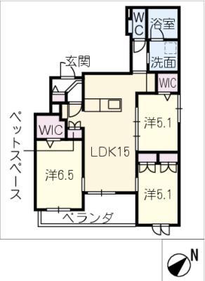 ENSOLEILLE MOTOYAMA(3LDK/2階)の間取り写真