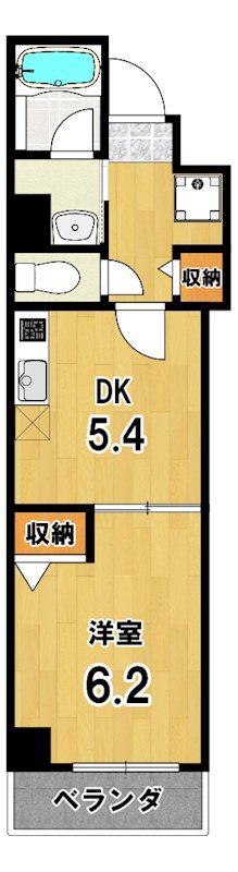 ワイズコート(1DK/1階)の間取り写真