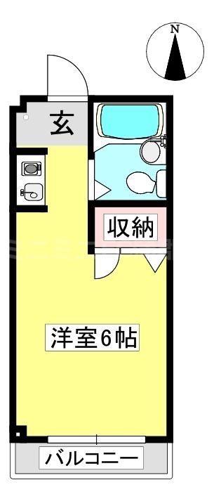 オレンジハイツ(ワンルーム/1階)の間取り写真