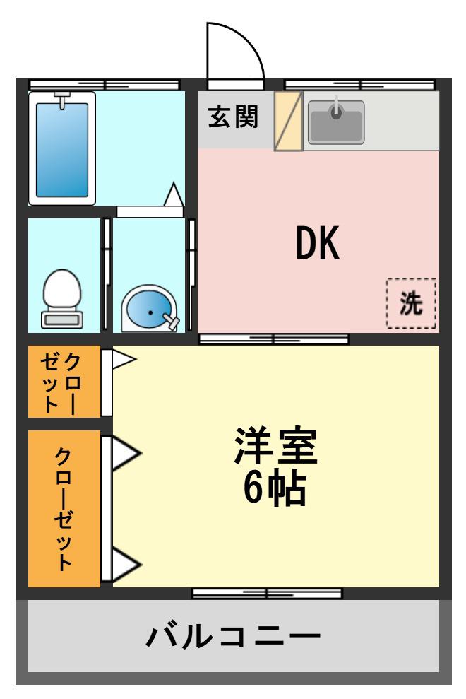 エスケイコーポ(1DK/2階)の間取り写真