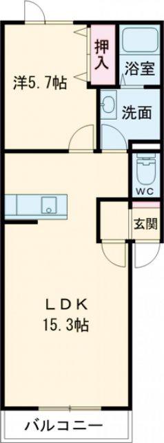 ROLESIUM(1LDK/2階)の間取り写真