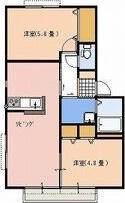 グリーンガーデン箱森C棟(2LDK/2階)の間取り写真