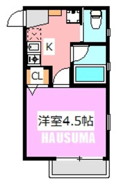 メゾンSAM(1K/2階)の間取り写真