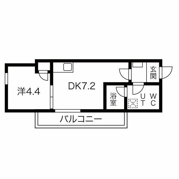レスペデザ道徳(1DK/3階)の間取り写真