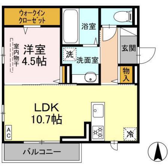 NORIA(1LDK/3階)の間取り写真