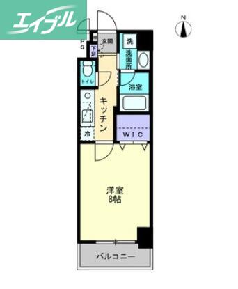 アルファレガロ南中央町(1K/2階)の間取り写真