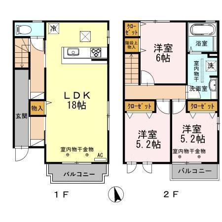 BELLE-3 A棟(3LDK/1階)の間取り写真