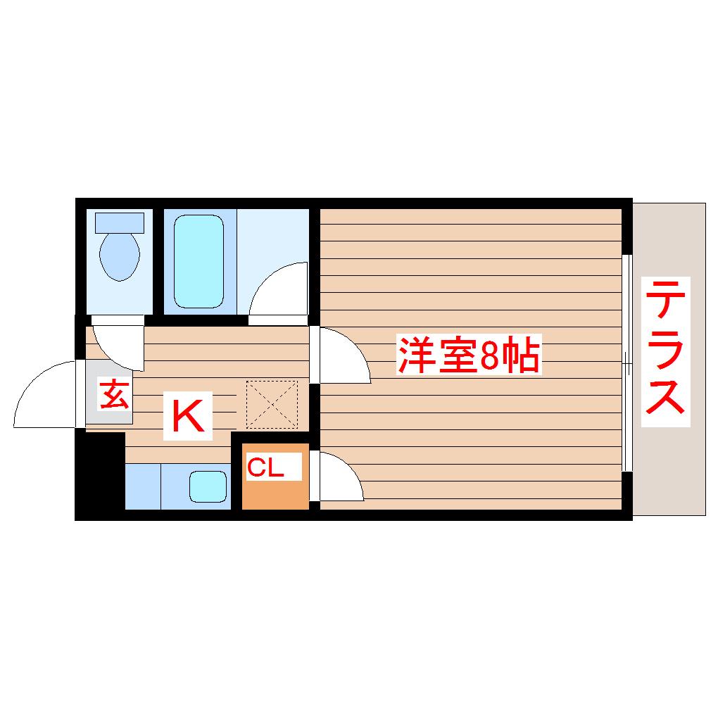 NITTO21弐番館(1K/1階)の間取り写真