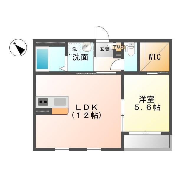 ル・シエル(1LDK/2階)の間取り写真