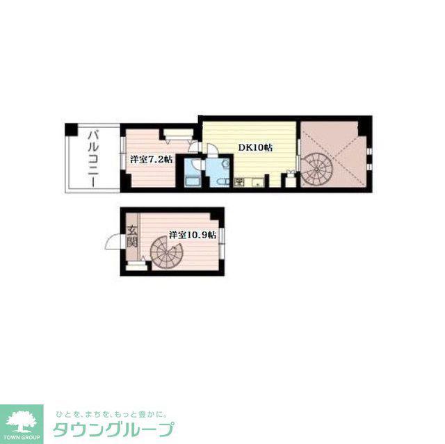 レジデンスシャルマン月島(2DK/8階)の間取り写真