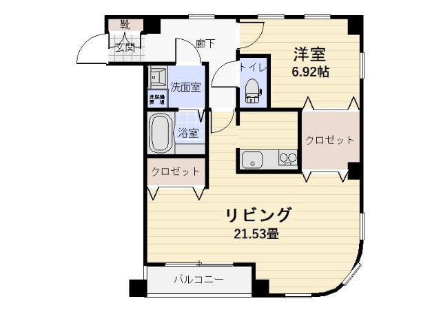ジューンベリー(1LDK/3階)の間取り写真