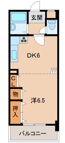 フォルテ砂山南(1DK/3階)の間取り写真