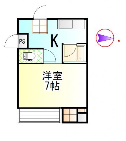 シャトレ平田(1K/3階)の間取り写真