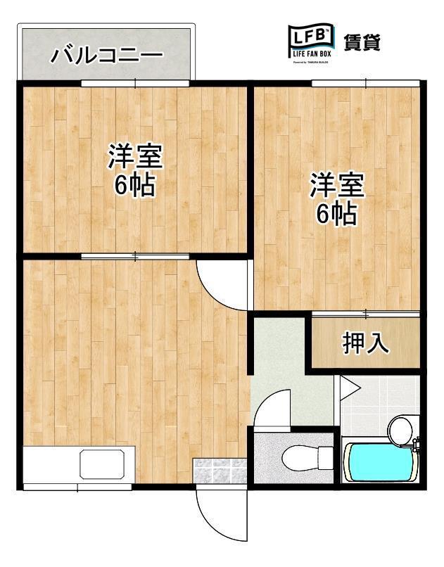 リシアンサス宮野(2DK/2階)の間取り写真