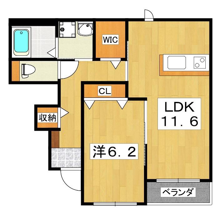 グリーンビバーチェ(1LDK/1階)の間取り写真