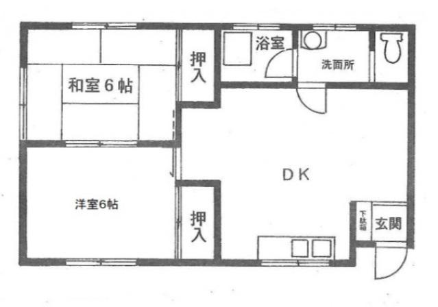 ベイサイド富浜(2DK/1階)の間取り写真