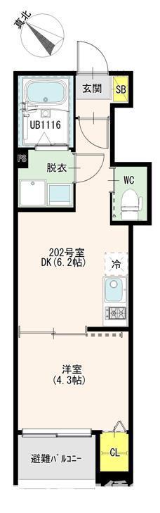 LUMIERE TERRACE MIZUE(1DK/1階)の間取り写真