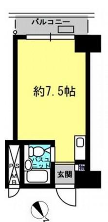 東京ビュック中銀(ワンルーム/12階)の間取り写真