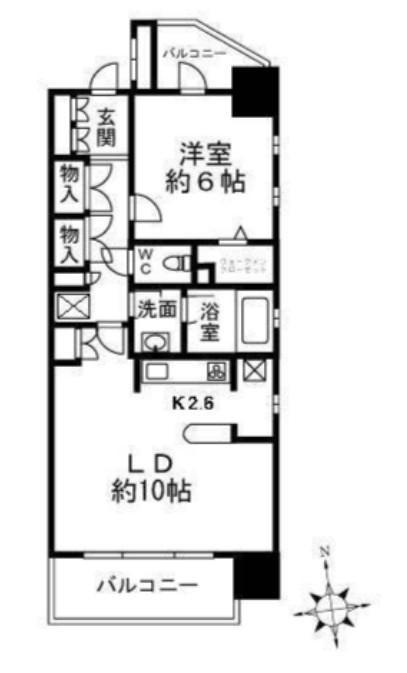 ルジェンテ白金台(1LDK/9階)の間取り写真