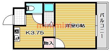 津之江パークハイツ2号館(1K/4階)の間取り写真