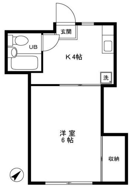 ハイツリステル(1K/2階)の間取り写真