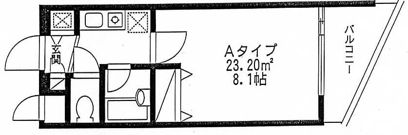 ロワールヒル梶ヶ谷(1K/5階)の間取り写真