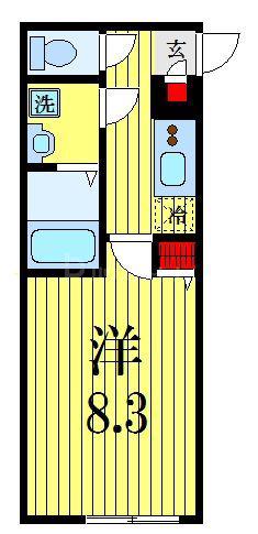 アンジェ(1K/1階)の間取り写真