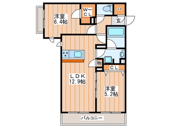 シャーメゾンLUUMA(2LDK/3階)の間取り写真
