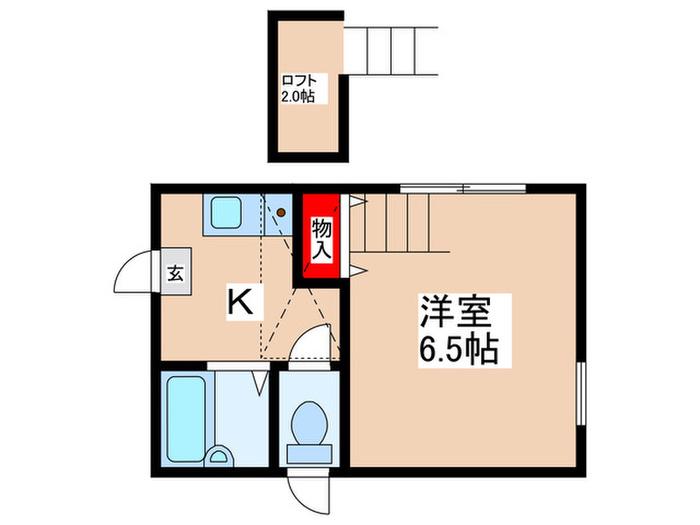 コージーハウスII(1K/2階)の間取り写真