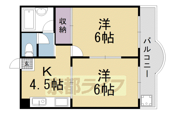 エスポワール雅(2DK/4階)の間取り写真