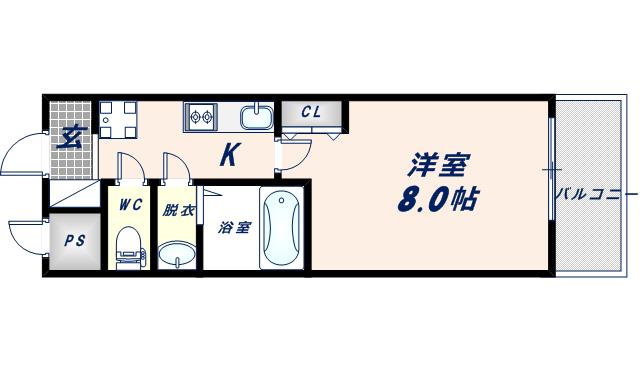MV.IMP大阪鶴橋(1K/5階)の間取り写真