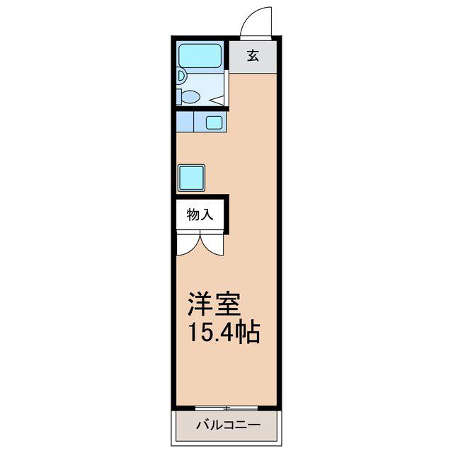 K Sハイツ(ワンルーム/2階)の間取り写真