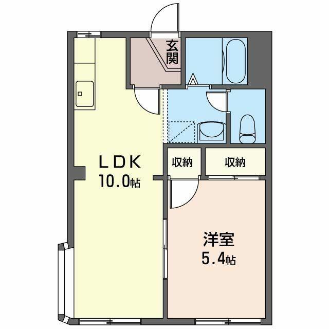 みどりハイツ(1LDK/1階)の間取り写真