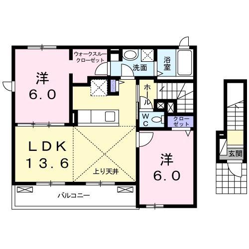 アリエル(2LDK/2階)の間取り写真