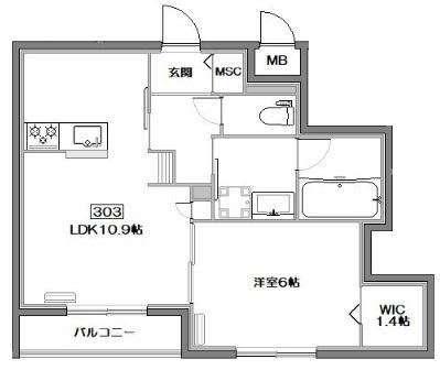 CLAIR SETAGAYA(1LDK/3階)の間取り写真