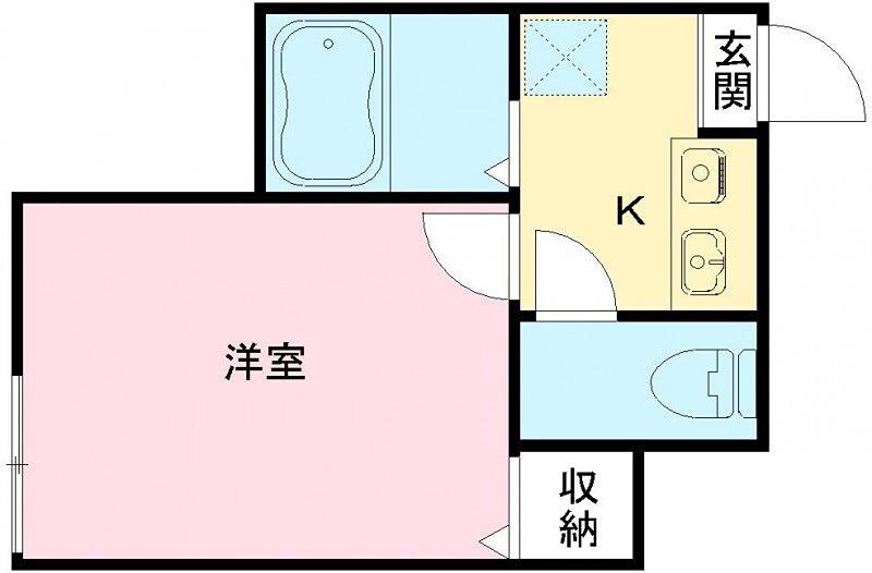 SS自由が丘(1K/1階)の間取り写真