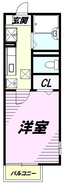 ソレイユ(1K/1階)の間取り写真