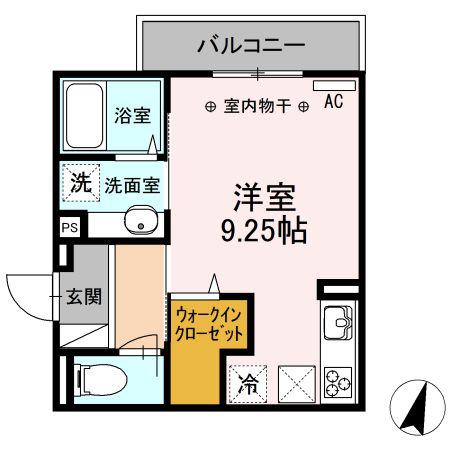 ポゥローニア湘南(ワンルーム/1階)の間取り写真