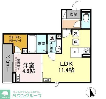 DーASSET小金井本町(1LDK/2階)の間取り写真